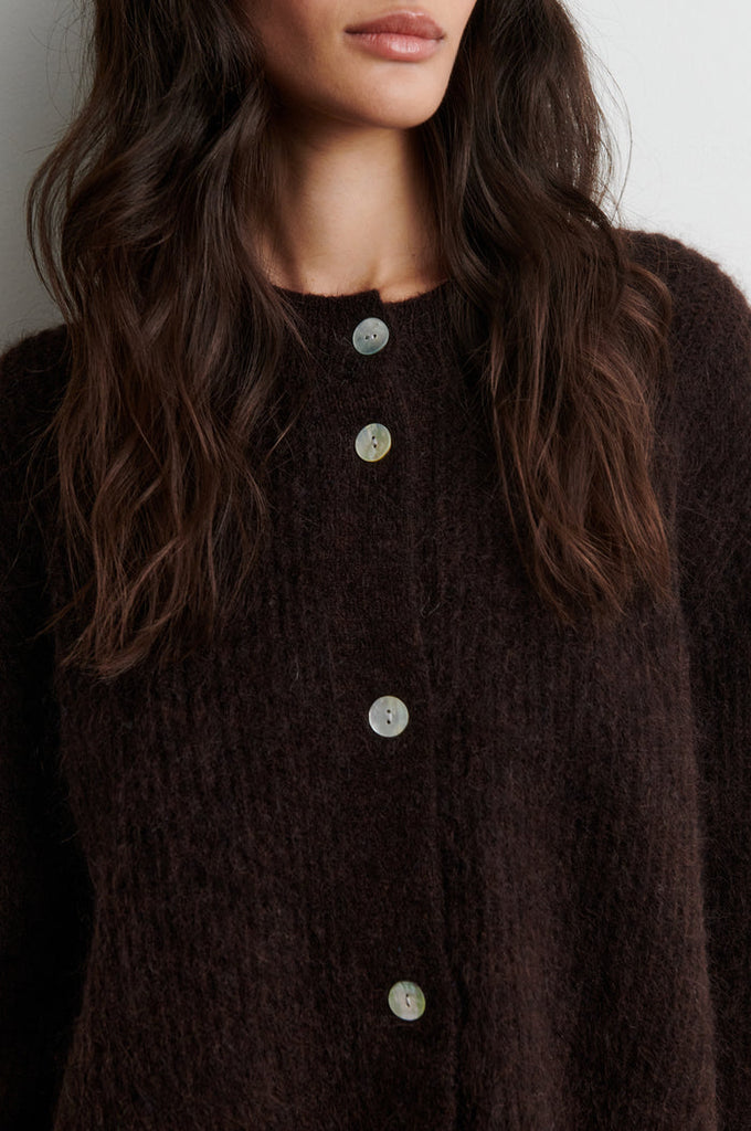Second Female Andrea Knit Rib LS Cardigan