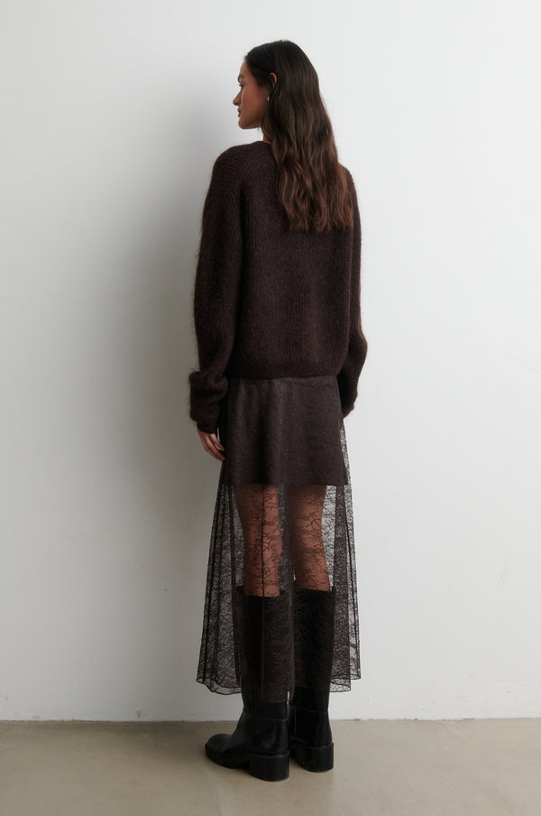 Second Female Andrea Knit Rib LS Cardigan
