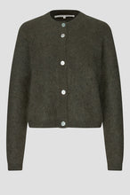 Second Female Andrea Knit Rib LS Cardigan - Black Olive