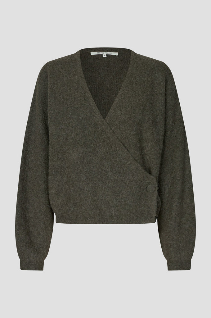 Second Female Gabby Wrap Knit - Black Olive