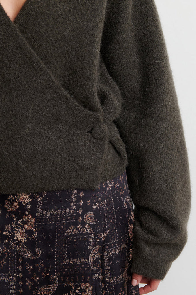 Second Female Gabby Wrap Knit - Black Olive