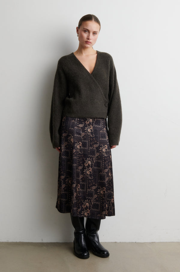 Second Female Gabby Wrap Knit - Black Olive