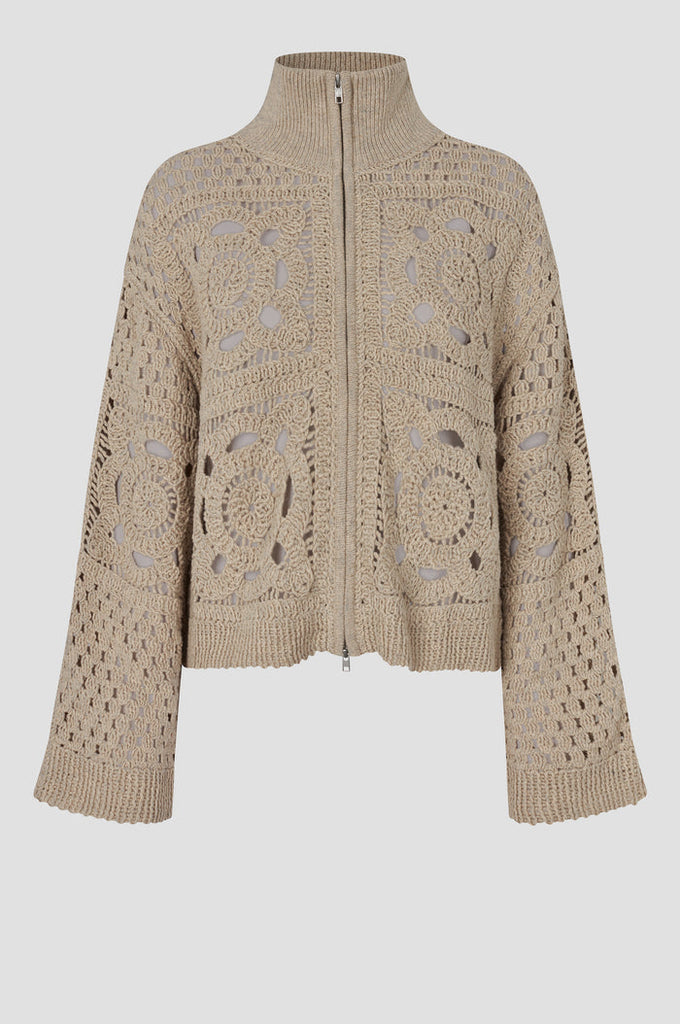 Second Female Crosette Knit Cardigan - Camel