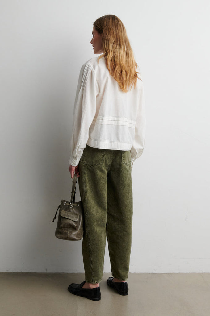 Second Female Jaye Denim Barrel Jeans - Green Denim
