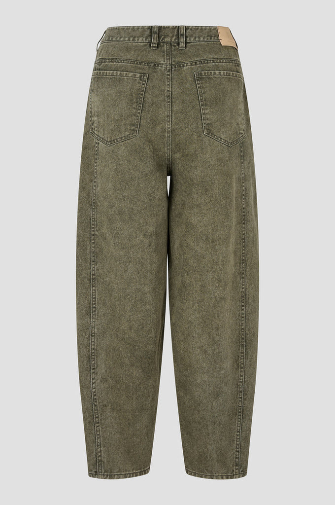 Second Female Jaye Denim Barrel Jeans - Green Denim