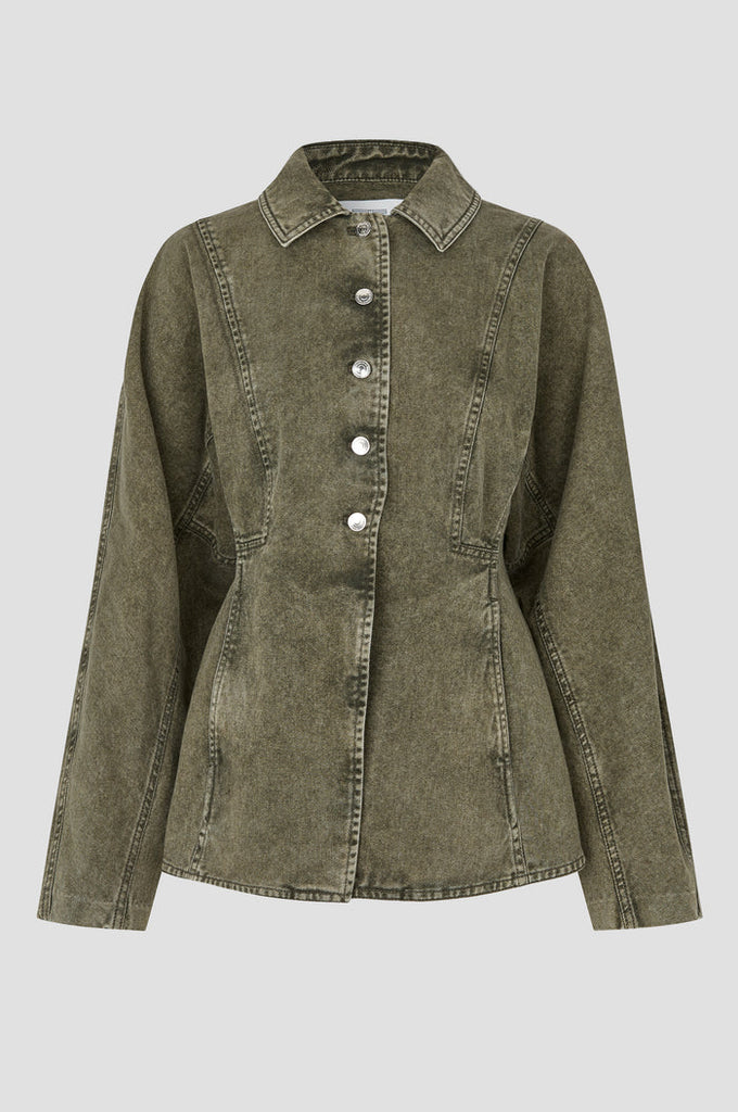 Second Female Jaye Denim Jacket - Green Denim