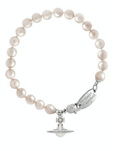 Vivienne Westwood Simonetta Pearl Bracelet - Platinum/Creamrose Pearl/White Enamel