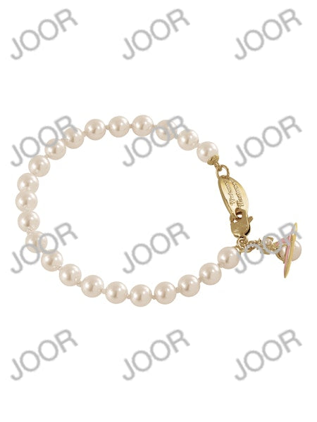 Vivienne Westwood Simonetta Pearl Bracelet Gold / Creamrose / Pink