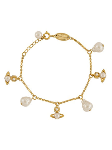 Vivienne Westwood SS24 Emilianna Bracelet - Gold/Creamrose Pearl