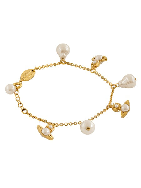 Vivienne Westwood SS24 Emilianna Bracelet - Gold/Creamrose Pearl