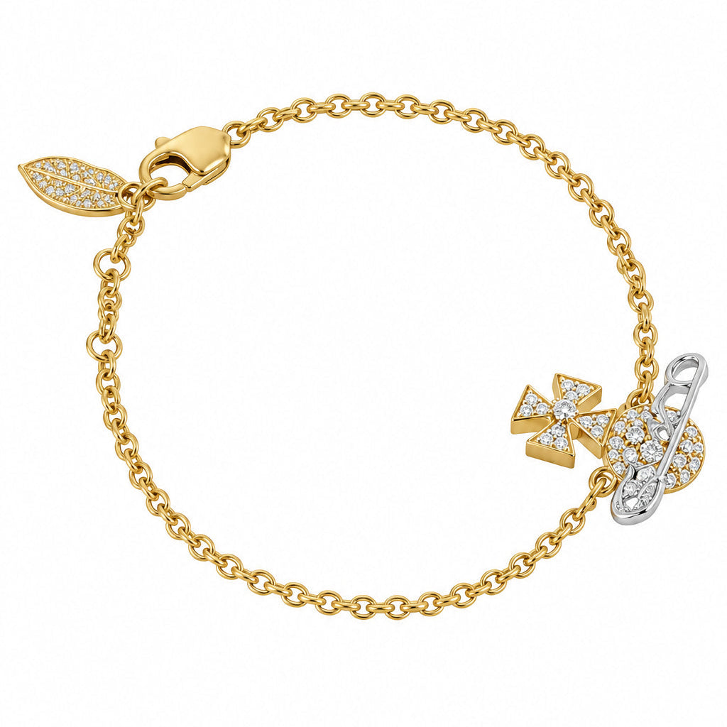 Vivienne Westwood HECTORINA BRACELET - GOLD / PLATINUM / WHITE CZ