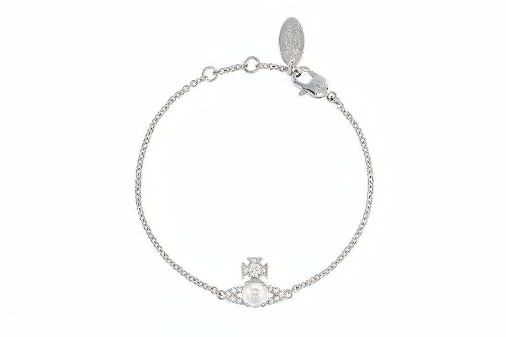 Vivienne Westwood ONDINA BRACELET - PLATINUM / WHITE CZ