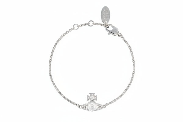 Vivienne Westwood ONDINA BRACELET - PLATINUM / WHITE CZ