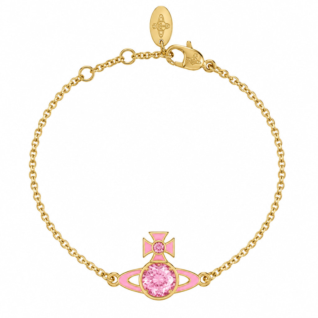 Vivienne Westwood BEATRIX BRACELET - GOLD / ROSE CZ / Transparent Rose