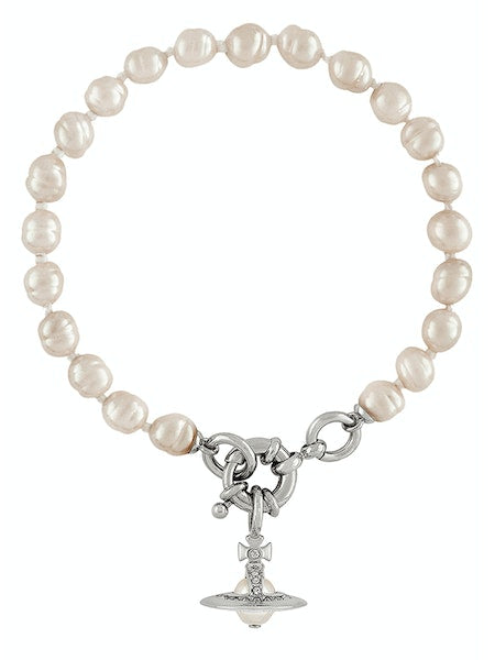 Vivienne Westwood Aleksa Bracelet- Platinum/Creamrose Pearl