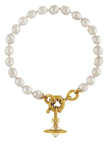 Vivienne Westwood Aleksa Bracelet- Gold/Creamrose Pearl