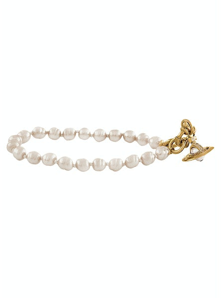 Vivienne Westwood Aleksa Bracelet- Gold/Creamrose Pearl