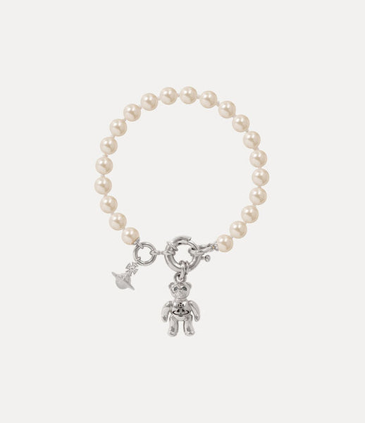 Vivienne Westwood RUBY PEARL BRACELET - PLATINUM/BLACK DIAMOND Crystal/BLACK