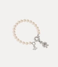 Vivienne Westwood RUBY PEARL BRACELET - PLATINUM/BLACK DIAMOND Crystal/BLACK