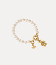Vivienne Westwood RUBY PEARL BRACELET - GOLD/BLACK DIAMOND Crystal/BLACK
