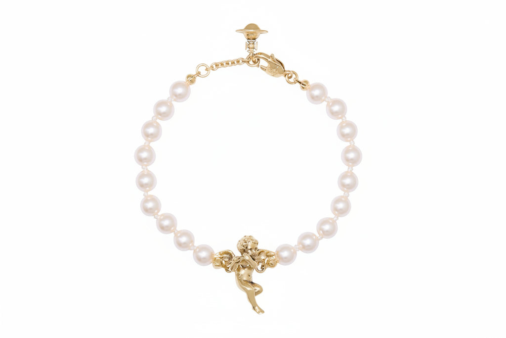 Vivienne Westwood PUTTI PEARL BRACELET - ANTIQUE GOLD / CREAMROSE