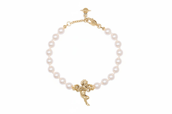 Vivienne Westwood PUTTI PEARL BRACELET - ANTIQUE GOLD / CREAMROSE