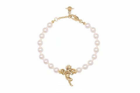 Vivienne Westwood PUTTI PEARL BRACELET - ANTIQUE GOLD / CREAMROSE