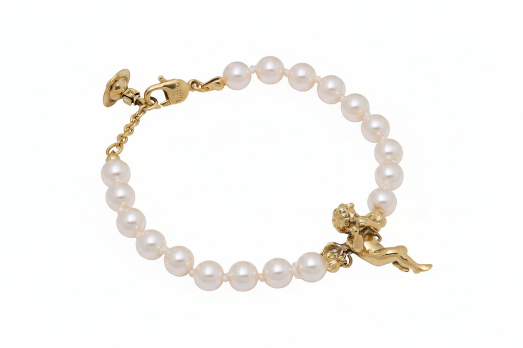 Vivienne Westwood PUTTI PEARL BRACELET - ANTIQUE GOLD / CREAMROSE