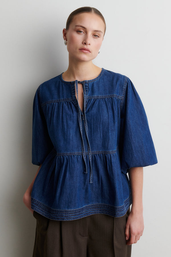 Second Female Evana Denim Blouse