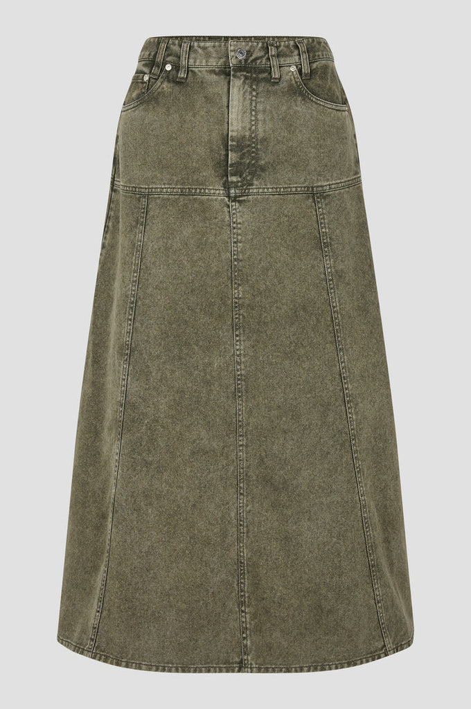 Second Female Jaye Denim Skirt - Green Denim
