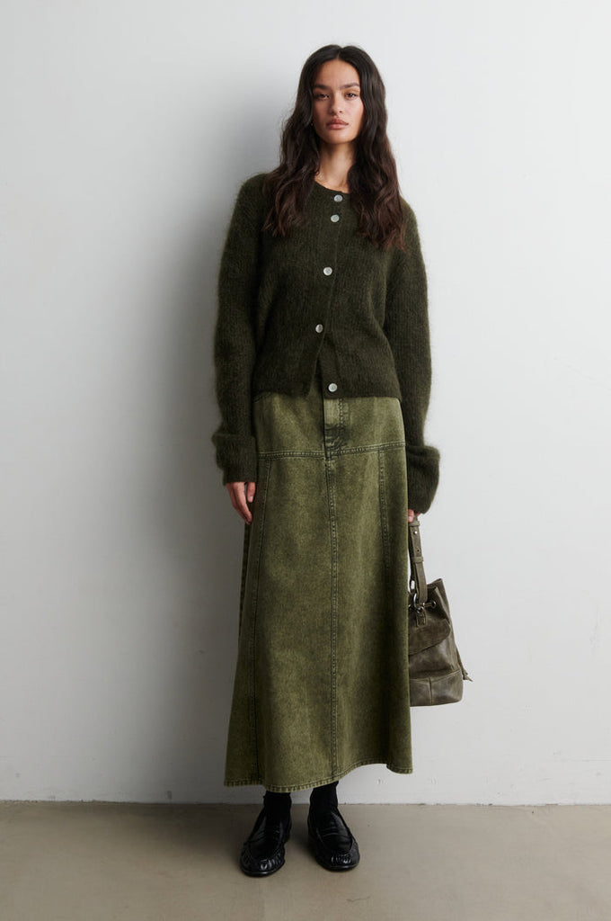 Second Female Jaye Denim Skirt - Green Denim
