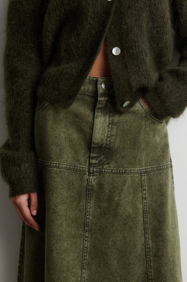 Second Female Jaye Denim Skirt - Green Denim