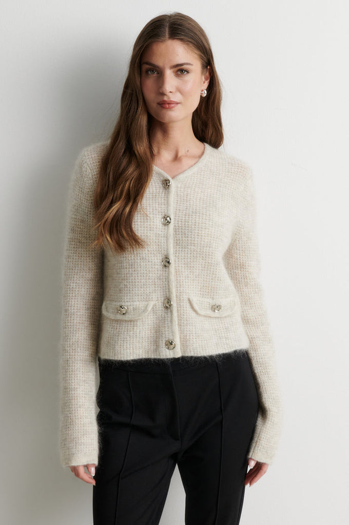 Second Female Andrea Knit Structure Cardigan Birch