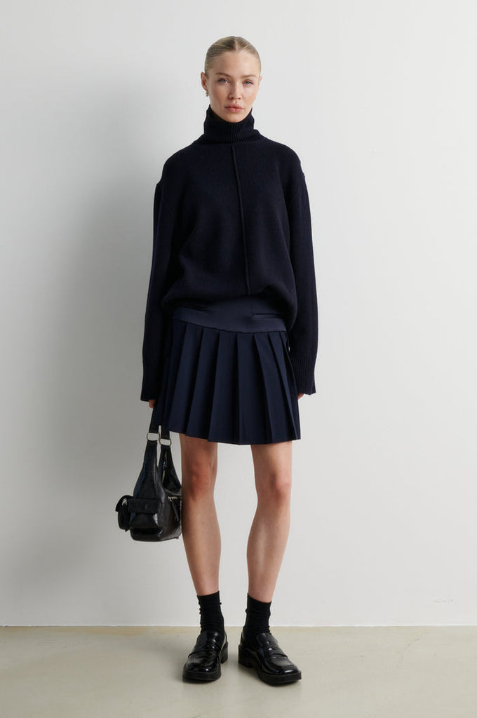 Second Female Alpha Knit Slit T-Neck Night Sky