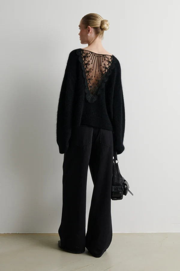 Second Female Brook Knit Lace O-Neck