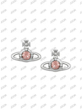Vivienne Westwood Nano Solitaire Earrings Platinum / D Rose Crystal