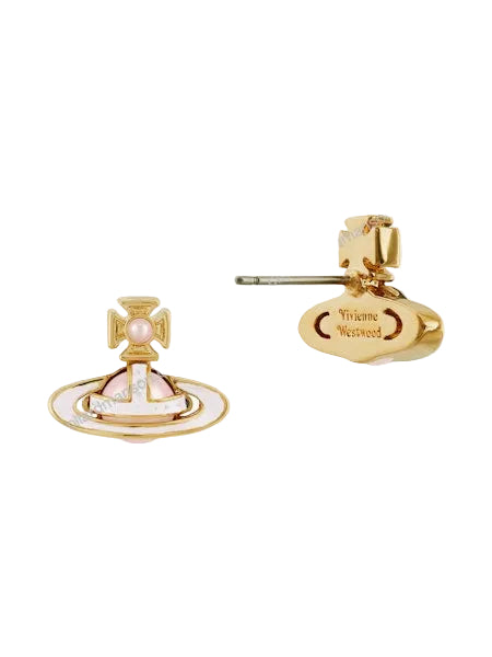 Vivienne Westwood Simonetta Bas Relief Earrings Gold / Pink