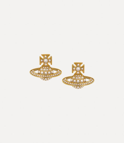 Vivienne Westwood Luzia Bas Relief Earrings - Gold/Creampearl