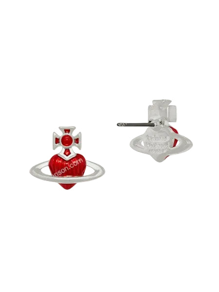 Vivienne Westwood Fabianna bas relief earrings platinum