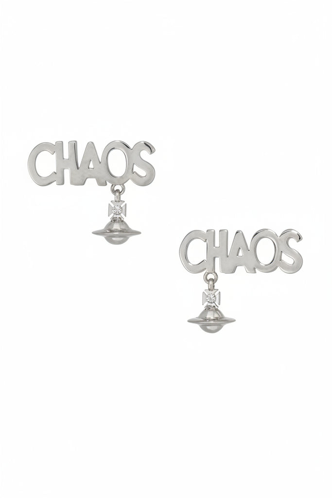 Vivienne Westwood CHAOS STUD EARRINGS - PLATINUM
