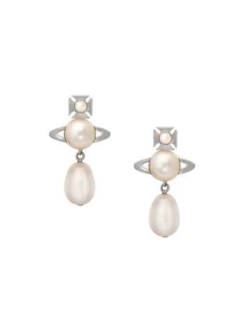 Vivienne Westwood Inass Earrings - Platinum/Creamrose Pearl