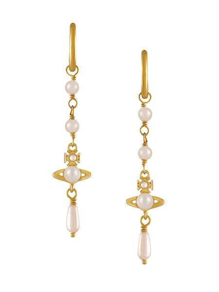Vivienne Westwood SS24 Emilianna Earrings - Gold/Creamrose Pearl