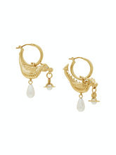 Vivienne Westwood SS24 Dragon Earrings - Gold/Creamrose Pearl