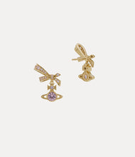 Vivienne Westwood ANGELIQUE EARRINGS (925) - GOLD / LAVENDER PINK CZ