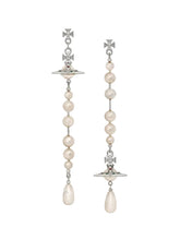 Vivienne Westwood broken pearl earrings platinum