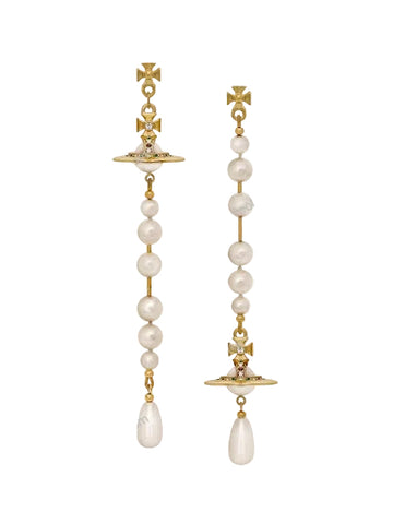 Vivienne Westwood Broken Pearl Earrings Gold