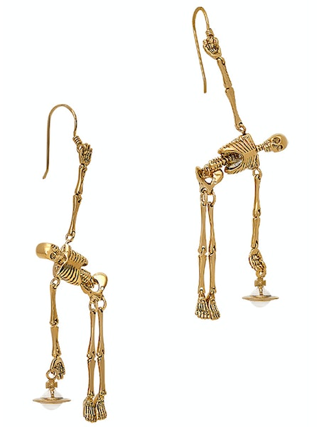 Vivienne Westwood Skeleton Earrings - Gold/Ivory