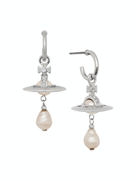 Vivienne Westwood Aleksa Earrings - Platinum/Creamrose Pearl