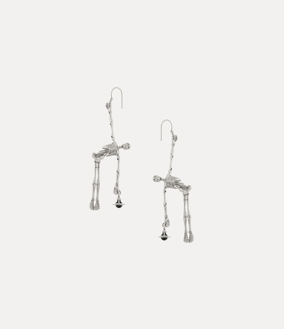 Vivienne Westwood Skeleton Earrings - Platinum/Black