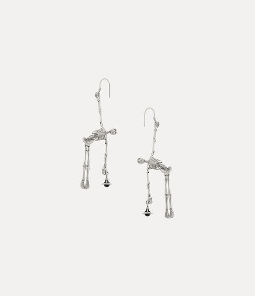 Vivienne Westwood Skeleton Earrings - Platinum/Black